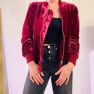 Velvet bomber jacket